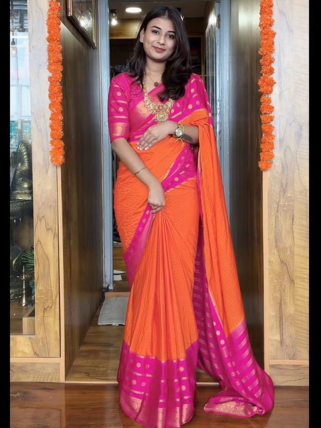 Zip up saree gown