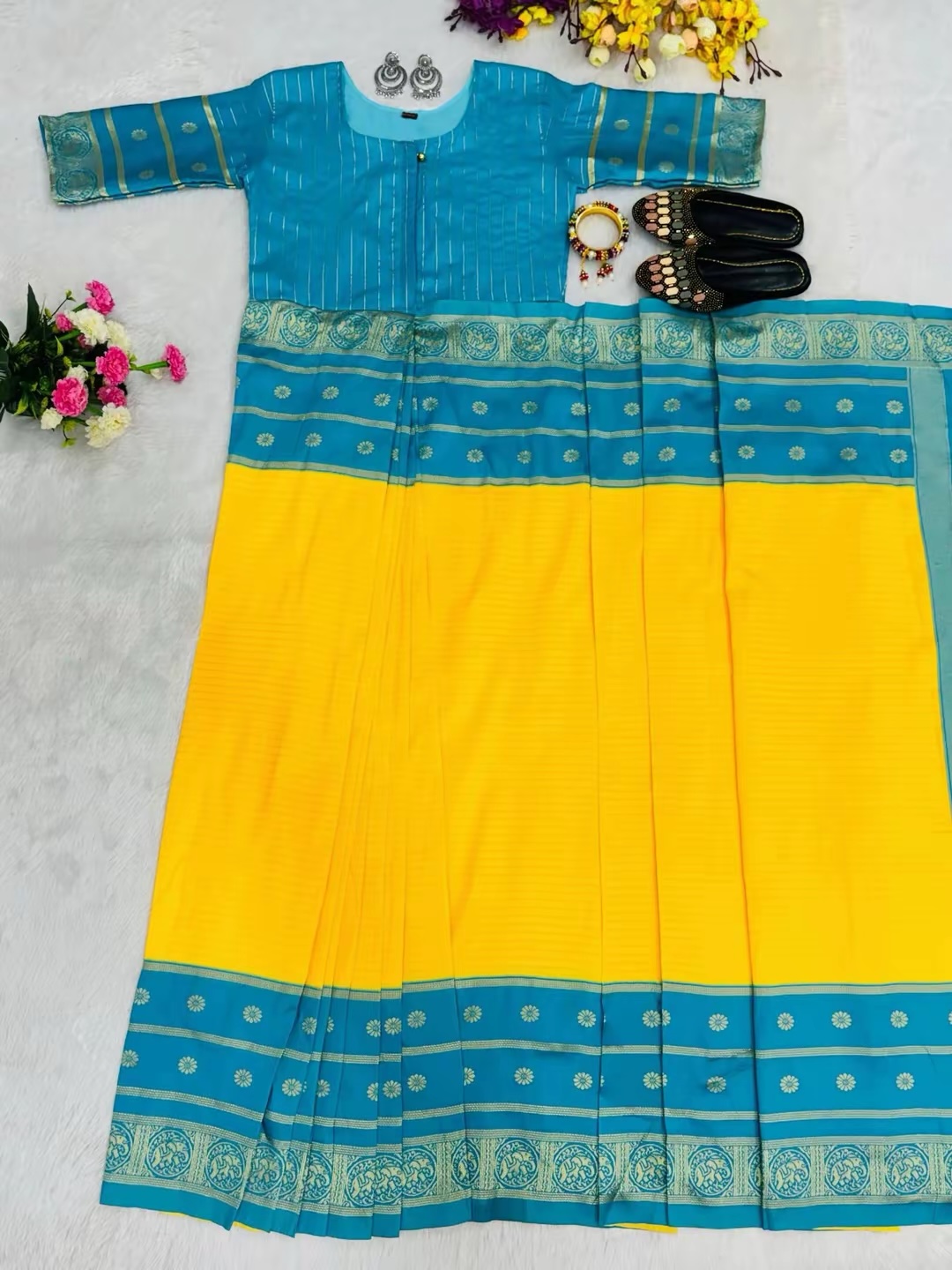 Zip up saree gown
